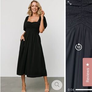 Baltic Born Black Smocked Sundress Wedding Guest